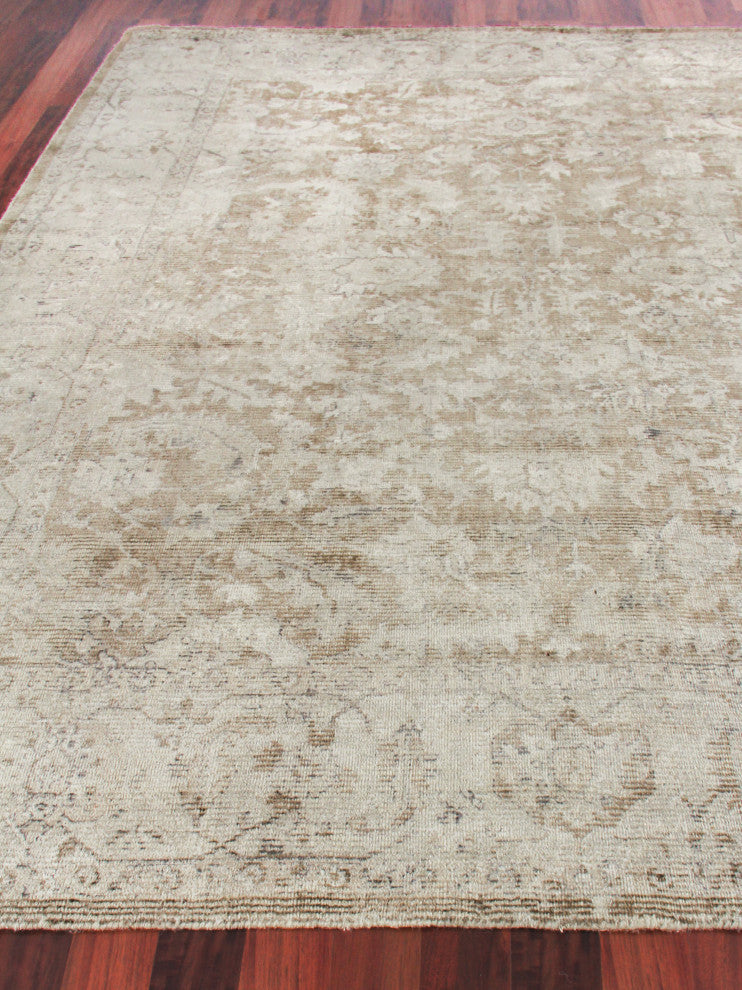 Tuscany Handmade Hand Loomed Wool and Bamboo Silk Brown Area Rug