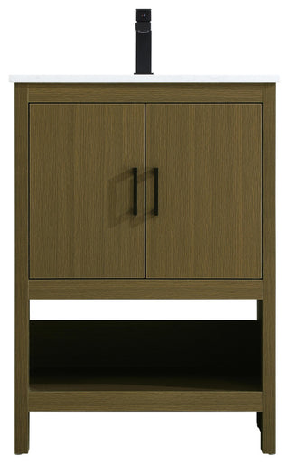 Home Living 24" Single Bathroom Vanity, Chestnut Brown