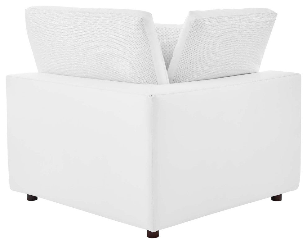 Sectional Sofa Set, Faux Vegan Leather, White, Modern, Living Lounge Hospitality