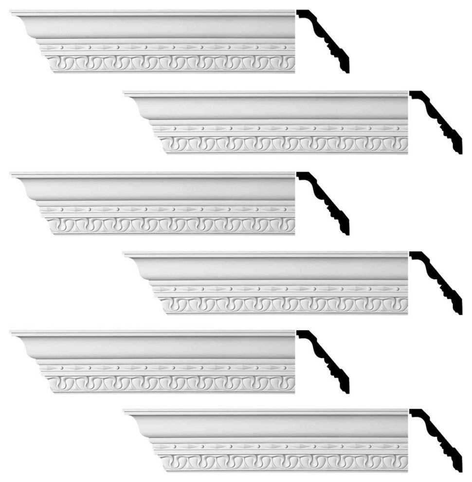 Cornice White Urethane Kingsbridge Ornate Design 6 Pieces Totaling 576" Length
