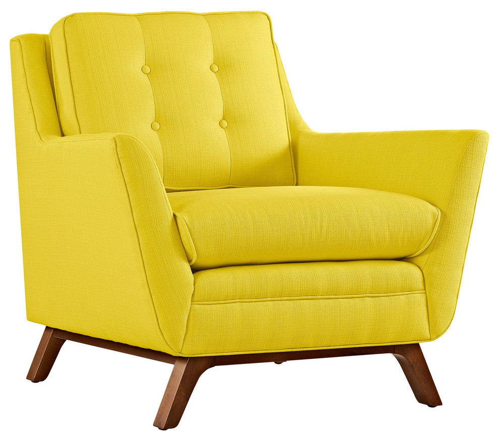 Modern Contemporary Fabric Armchair , Yellow, Fabric