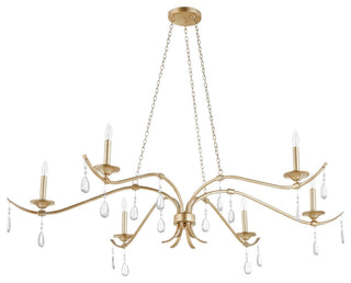 Quorum International 602-6 Lorelei 6 Light 50"W Crystal Candle - Matte Black