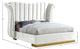 Flora Black Velvet Bed, White, Queen