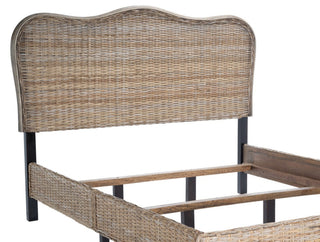 Safavieh Daejon Rattan Bed Grey/Espresso Queen