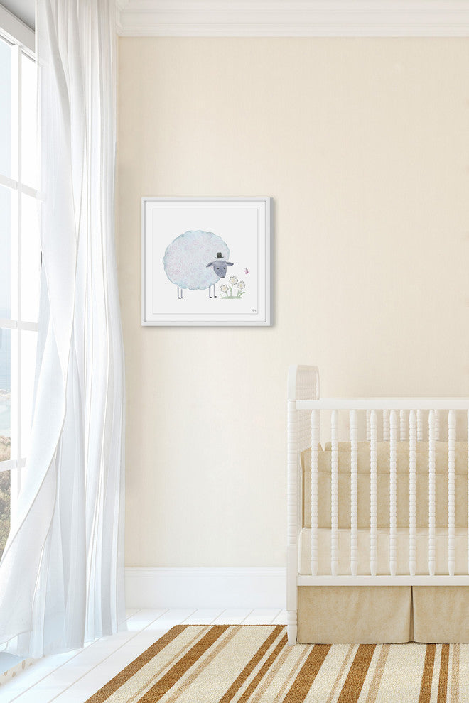 "Noble Sheep" Framed Painting Print, 12"x12"