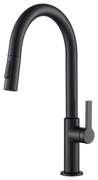 Oletto Pull-Down 1-Hole Kitchen Faucet, Matte Black, Model Kpf-2820mb