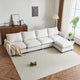 GDF Studio Upholstered Modular Sectional Sofa Set, White Sand, 4 Seater With Ottoman