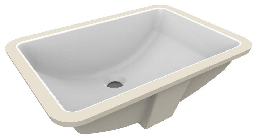 Fusion Undermount Ceramic Basin Sink, Glossy White