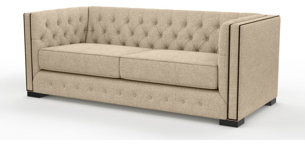 Nativa Interiors Mirel 80" Sofa, Flax, Classic Depth