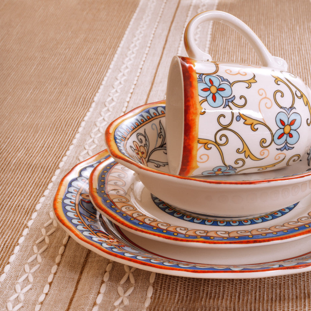 Duomo Italian Style Stoneware Dinnerware Set, Service for 4