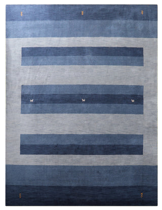 HAND KNOTTED LOOM WOOL ECO-FRIENDLY AREA RUGS-Rectangle,Blue,Contemporary, [Rectangle] 5'x8'