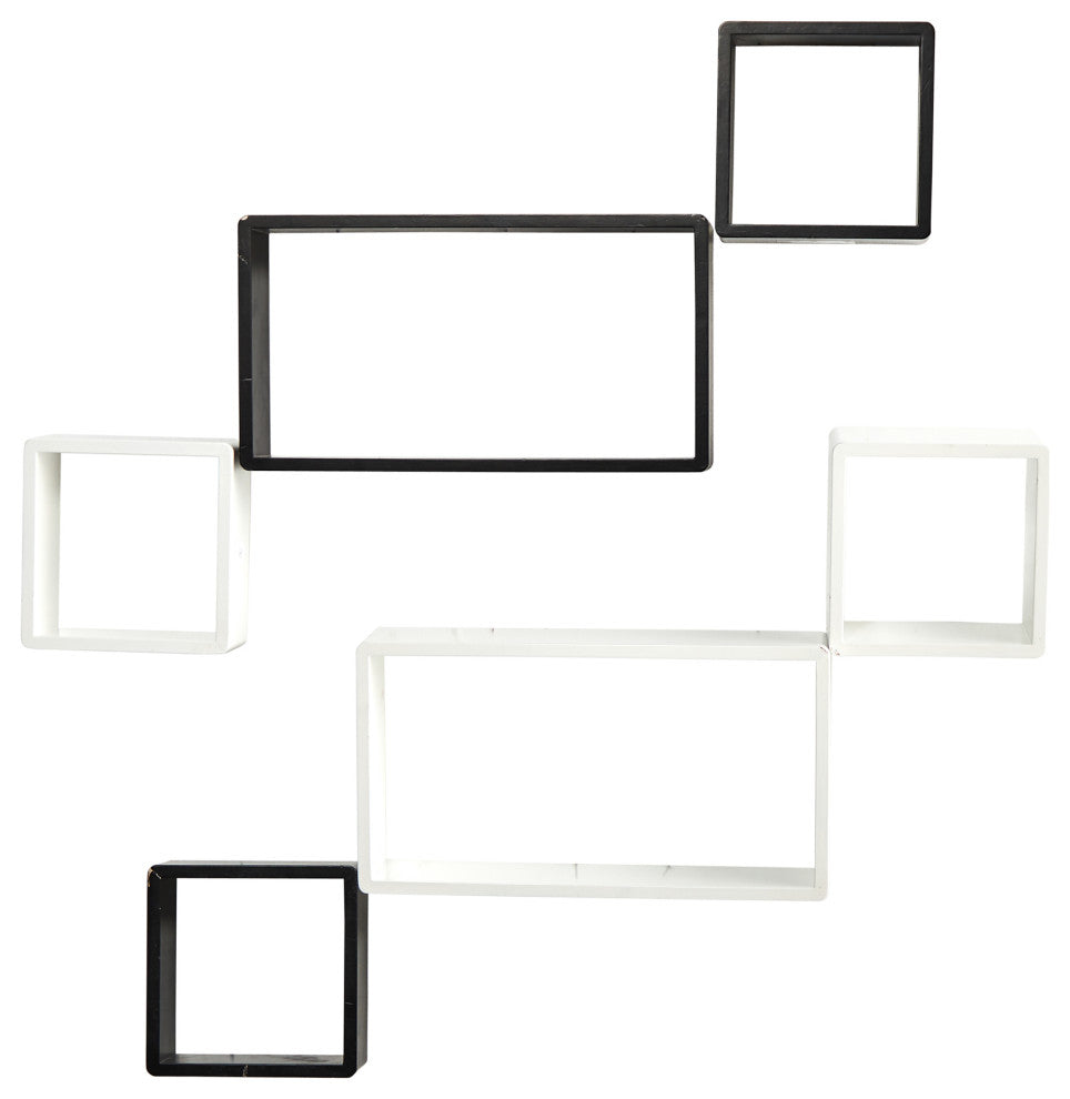 Nearly Natural 7098 15" Modern Wall Art Decor Floating Shelves, 6-Piece Set