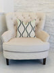 Bella Curve Green and Beige Luxury Throw Pillow, 12"x25"