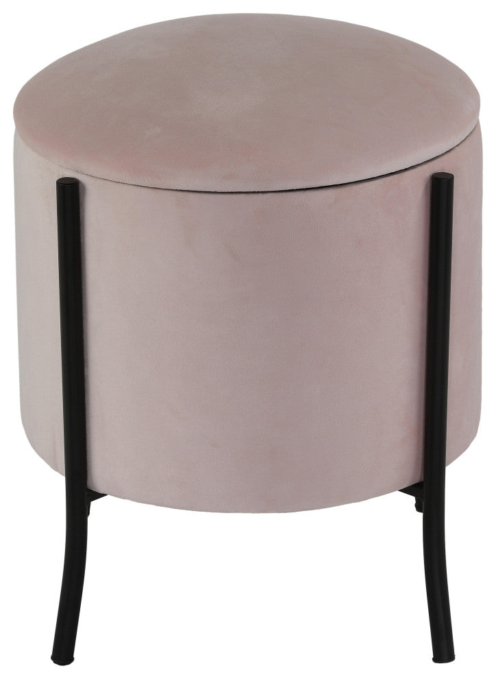 Cortesi Home Seattle Storage Ottoman, Blush Pink Velvet