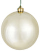 Vickerman N591538DSV 6" Champagne Shiny Ball Ornament, 4 per Bag