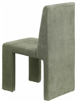 Benson Upholstered Dining Chair, Green, Microsuede Corduroy
