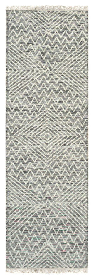 Handwoven Wool Black Contemporary Geometric Punja Killim Rug, 4'x6'