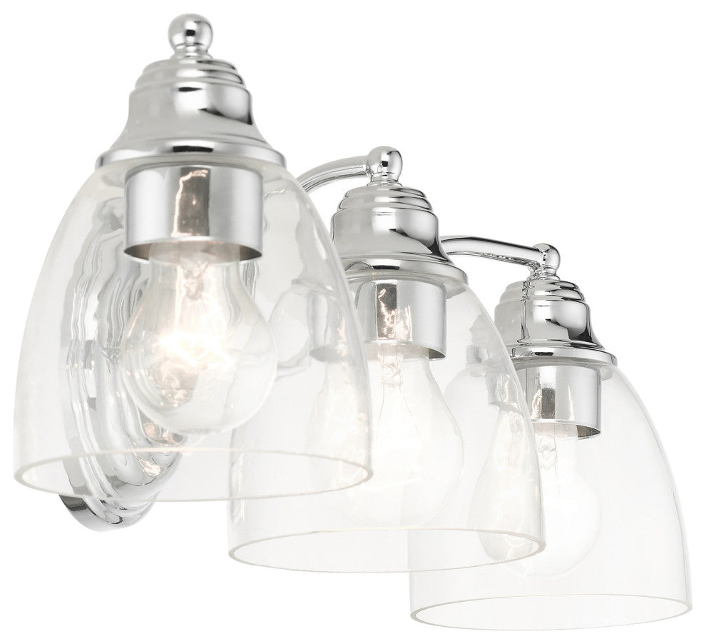 Polished Chrome Transitional, Colonial, Vanity Sconce