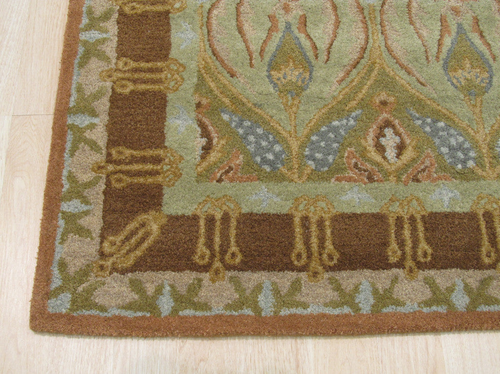 Green Transitional Abstract Modern Weave Area Rug