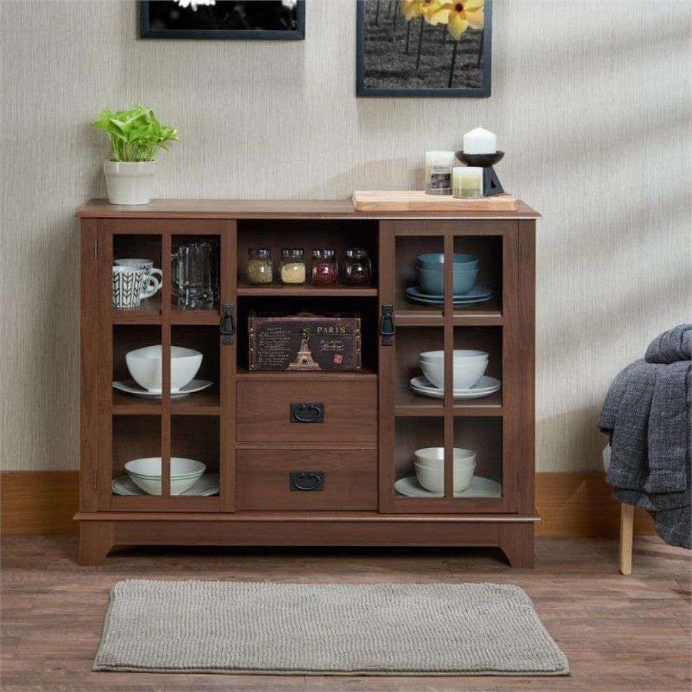 42"x12"x32" Walnut Mdf Cabinet