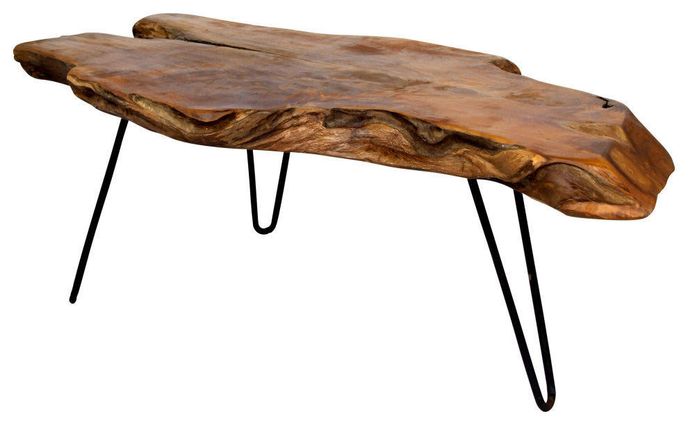 Badang Carving Coffee Table, Natural Lacquer