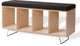Offi Modern Wood Benchbox On Legs with Padded Top, Birch with Gray Top