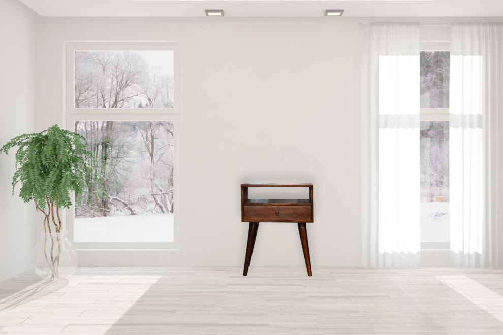 Modern Chestnut Solid Wood Nightstand