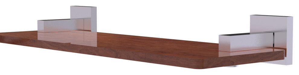 Montero 16" Solid Wood Shelf, Satin Chrome