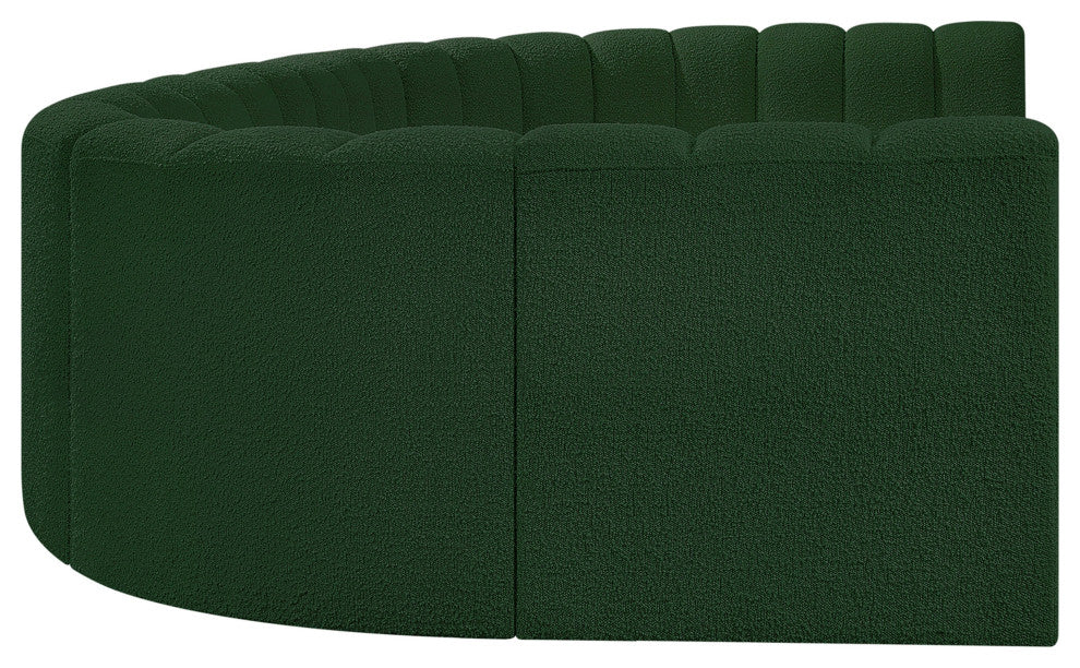 Arc Boucle Fabric Upholstered 8-Pc. U-Shaped Modular Sectional, Green