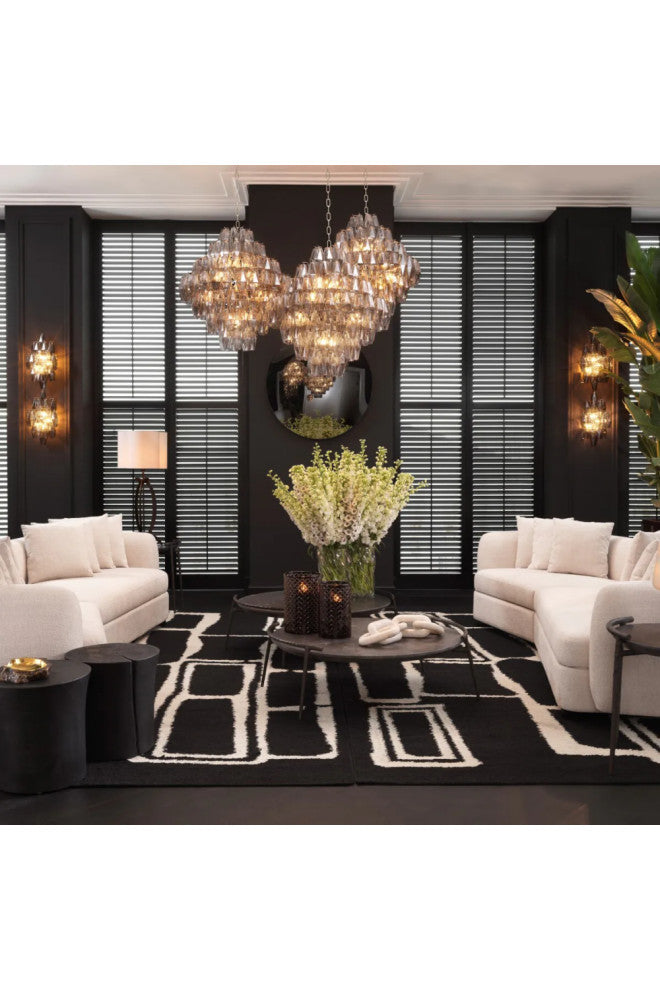 Black Glass Side Table, Eichholtz Billinghurst