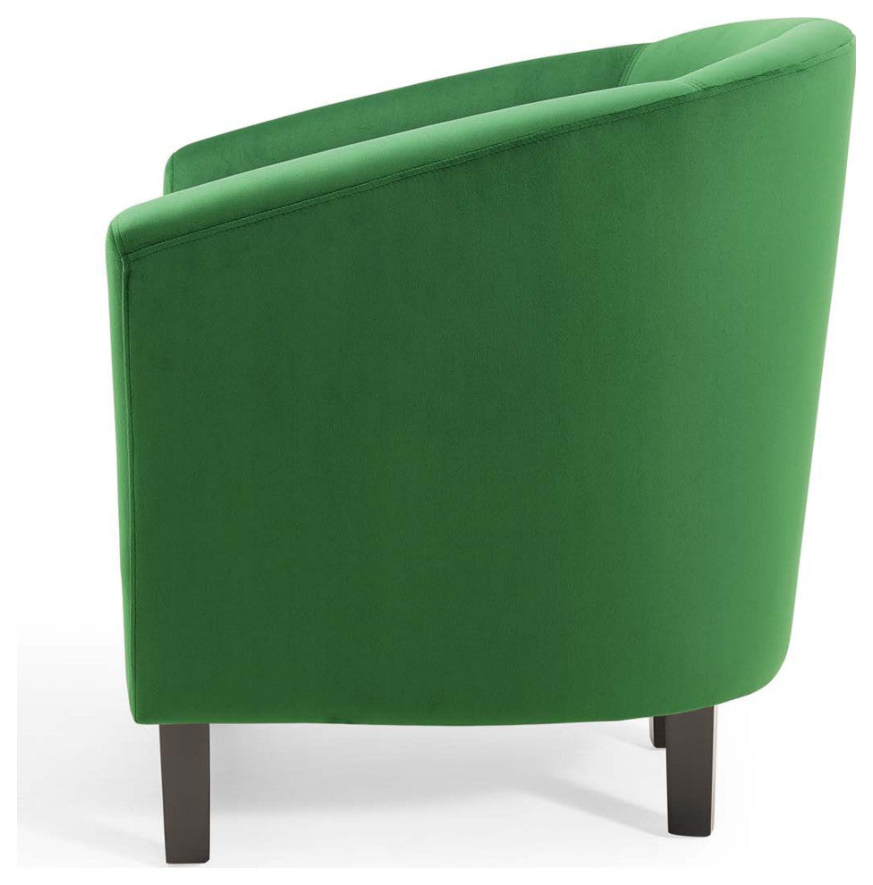 Armchair Accent Chair, Velvet, Green, Modern, Living Lounge Hotel Hospitality