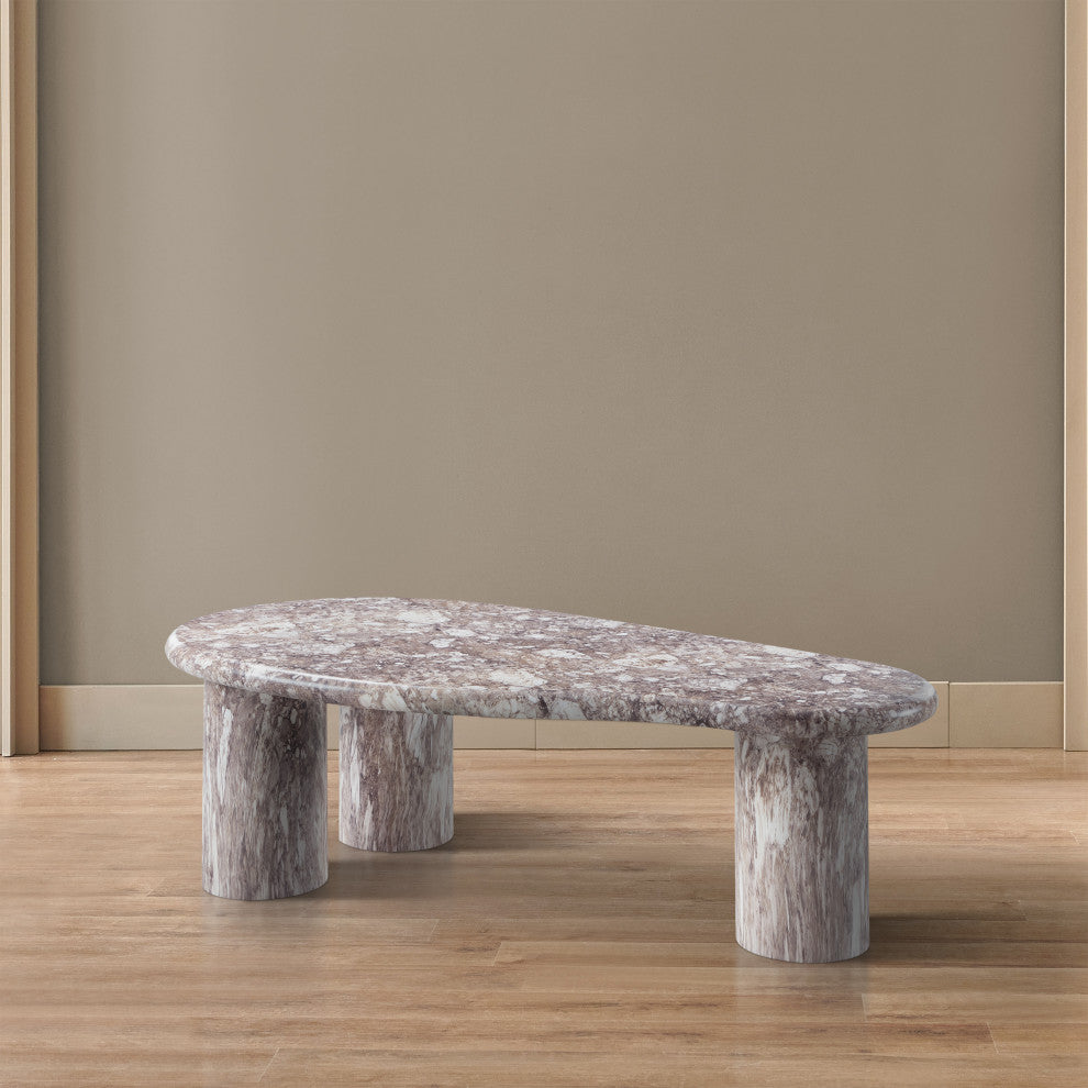 Sassari Finished Concrete Indoor/Outdoor Coffee Table, Brown Finish
