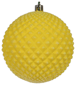 Durian Glitter Ball Ornament , Yellow, 4"