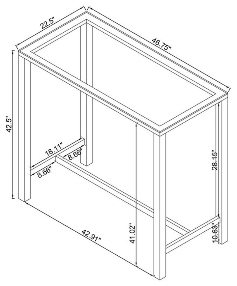 Pemberly Row 5-Piece Modern Glass & Metal Bar Set in Clear and Chrome