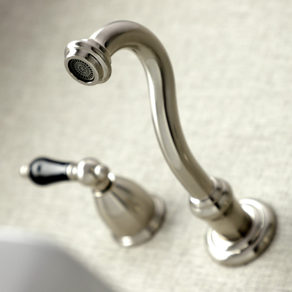 Kingston Brass KS3128PKL Two-Handle Wall Mount Bathroom Faucet, Brushed Nickel