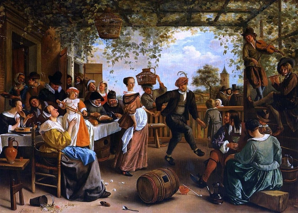 Jan Steen The Dancing Couple, 18"x27" Gallery Wrapped Canvas Print