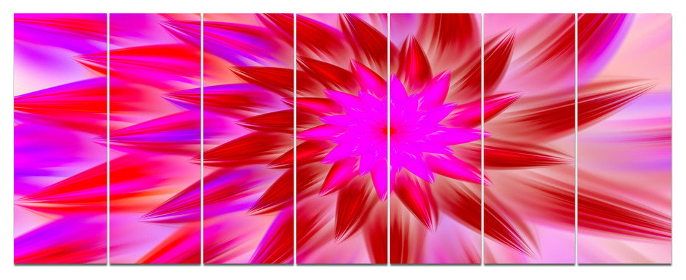 Beautiful Pink Flower Petals, Floral Canvas Art Print, 83"x32", 7 Panels