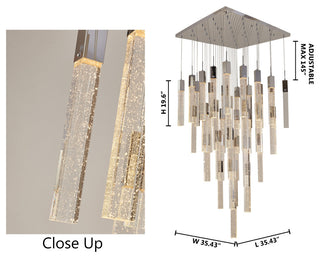 Crystal Cascade Multi-Light Pendant, Chrome