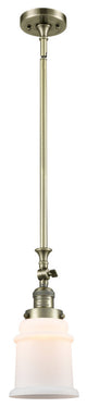 Canton 1-Light Mini Pendant, Antique Brass, Matte White