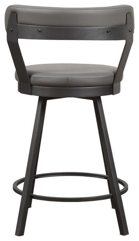 Catania Metal Swivel Counter Height Chair in Gray (Set of 2)