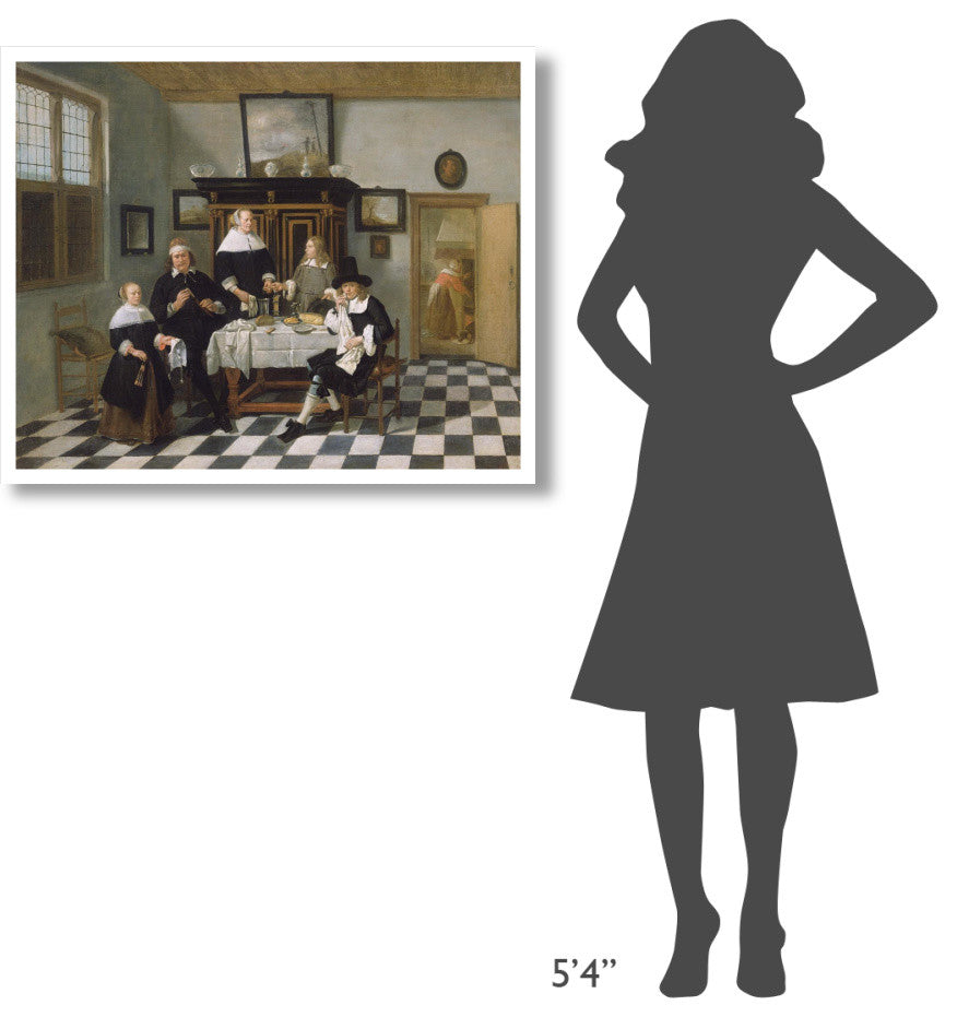 "Family Group in an Interior" Paper Art, 37"x30"
