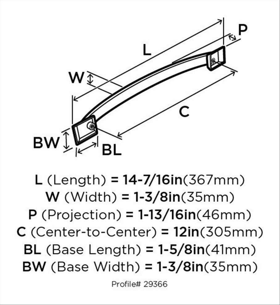 Candler 12" 305 mm Center-to-Center Black Bronze Appliance Pull