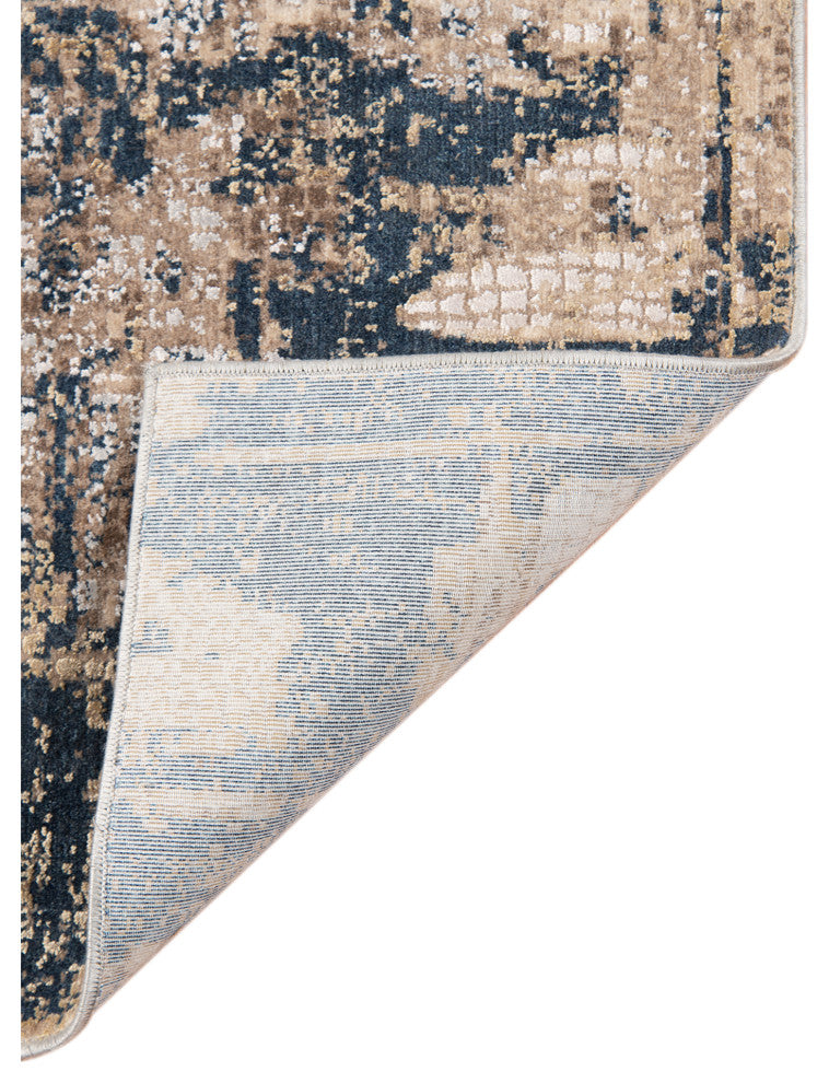 Haleena Draper Indigo Polyester Blend Area Rug, 5'3"x7'6"