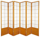6' Tall Zen Shoji Screen, Honey, 6 Panels