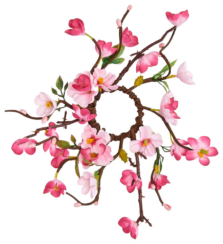 1.25" Cherry Blossom Candle Ring, Set of 4