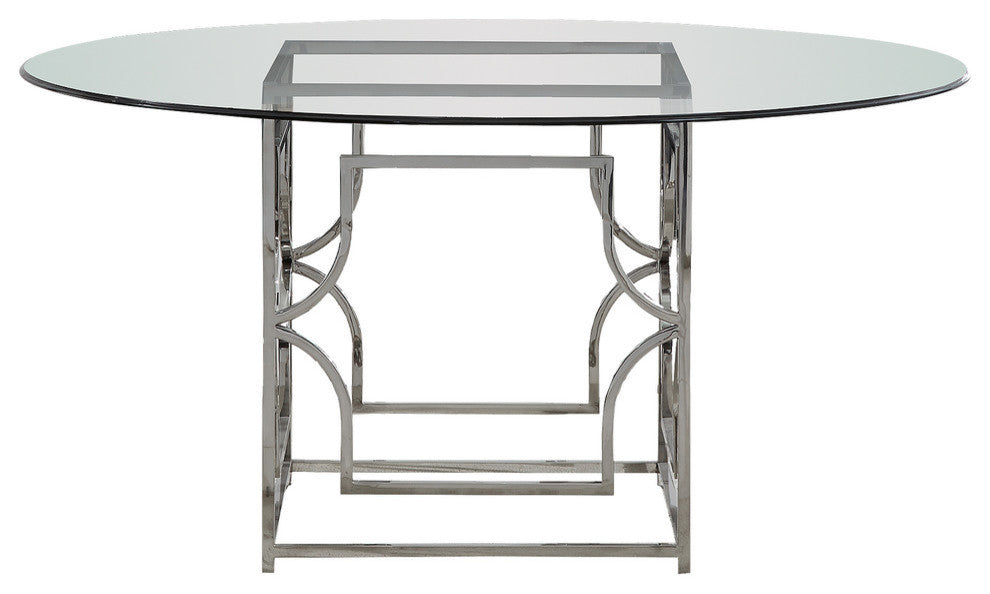 Alexis 60" Round Dining Table, Silver