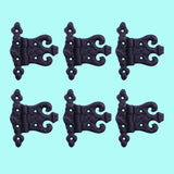 Cabinet Hinge Black Iron Rustproof Finish Set of 6