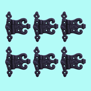 Cabinet Hinge Black Iron Rustproof Finish Set of 6