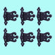 Cabinet Hinge Black Iron Rustproof Finish Set of 6