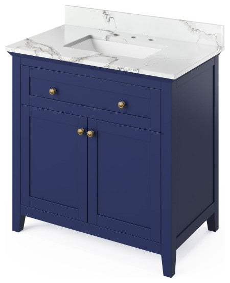 Chatham 36" Hale Blue Single Undermount Sink Vanity With Quartz Top